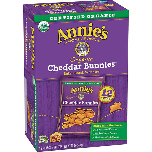 Organic Cheddar Bunnies Baked Snack Crackers