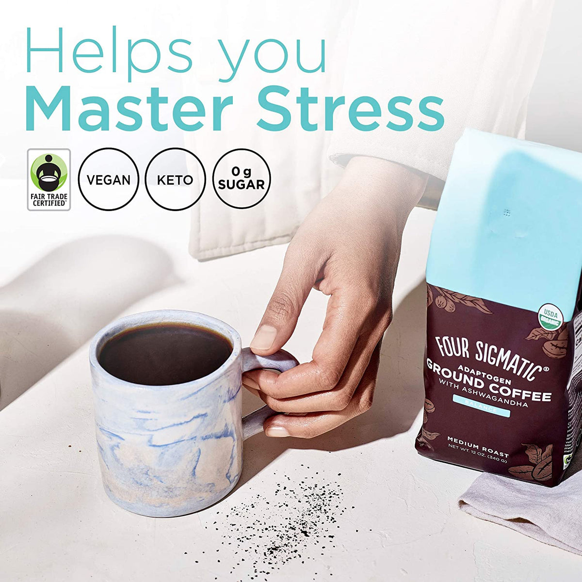 Café moulu adaptogène avec Ashwagandha 