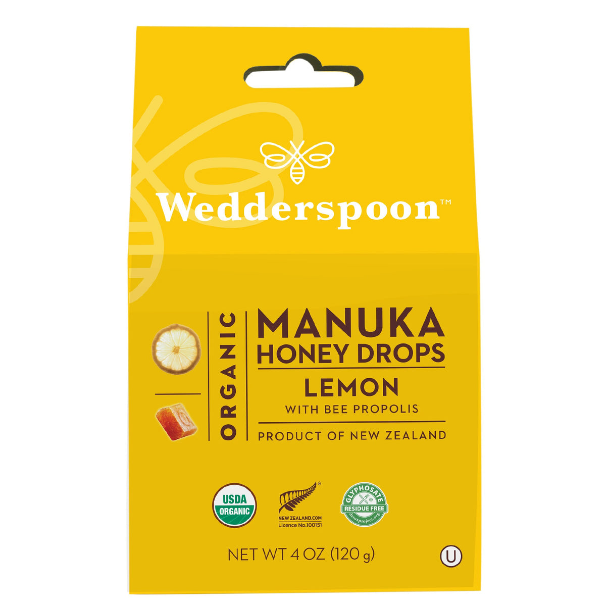 Gotas de miel de Manuka orgánica de limón