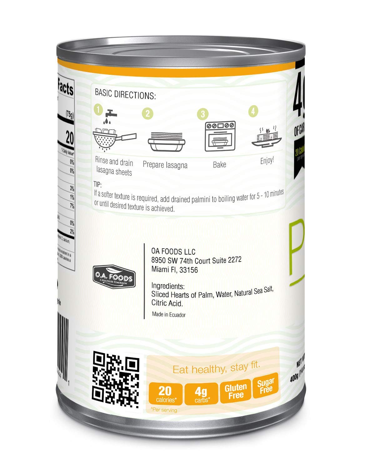 Hearts of Palm Lasagna Sheets in Can