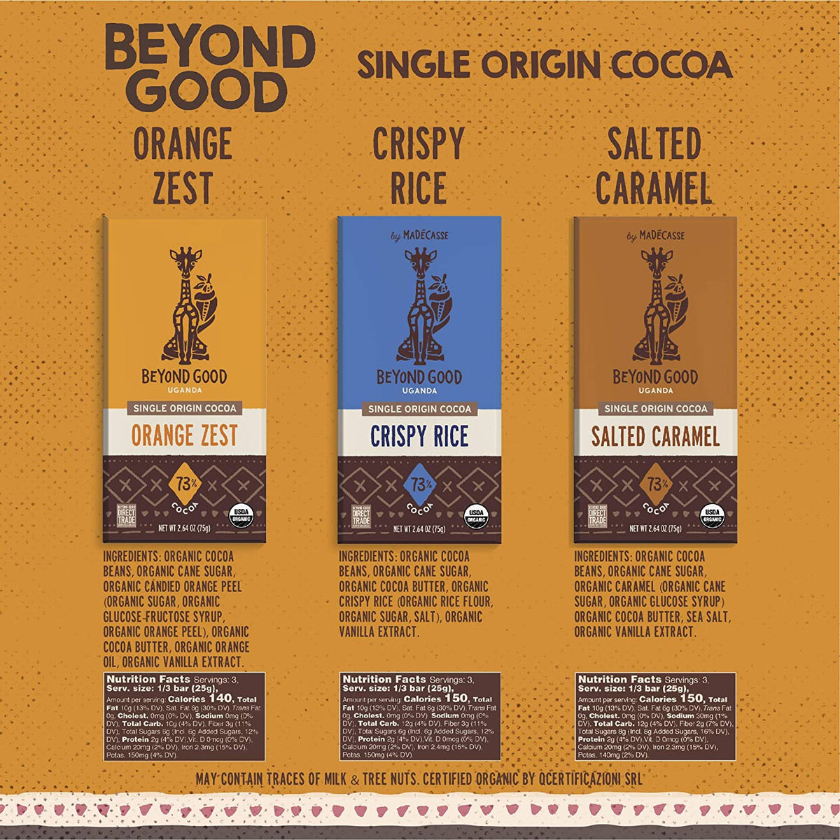 Set de chocolate amargo de origen único de Uganda