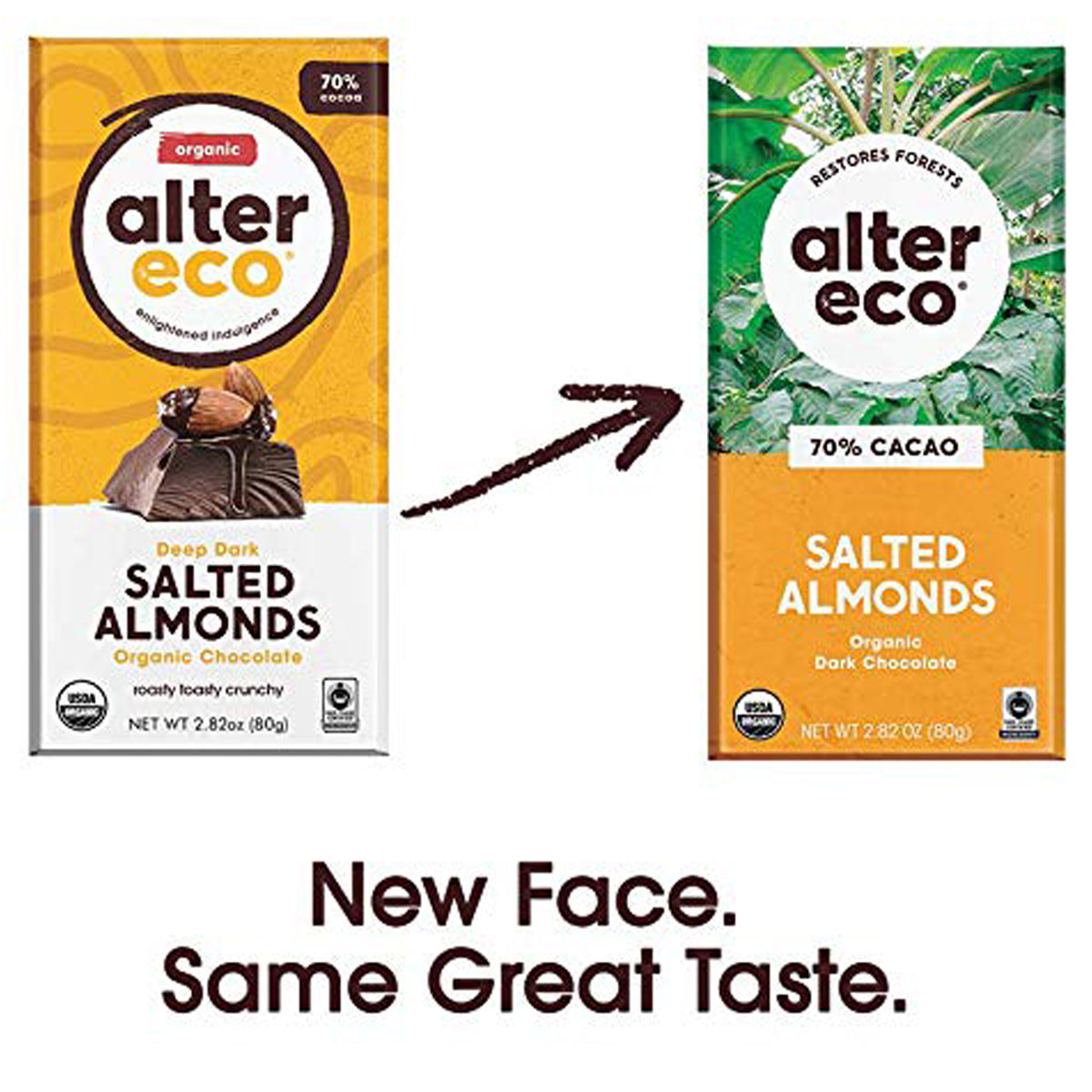 Alter Eco Salted Almonds Organic Dark Chocolate