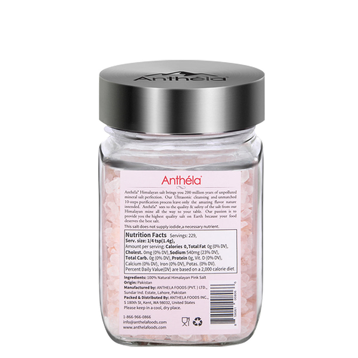 Pot en verre Sel rose de l'Himalaya