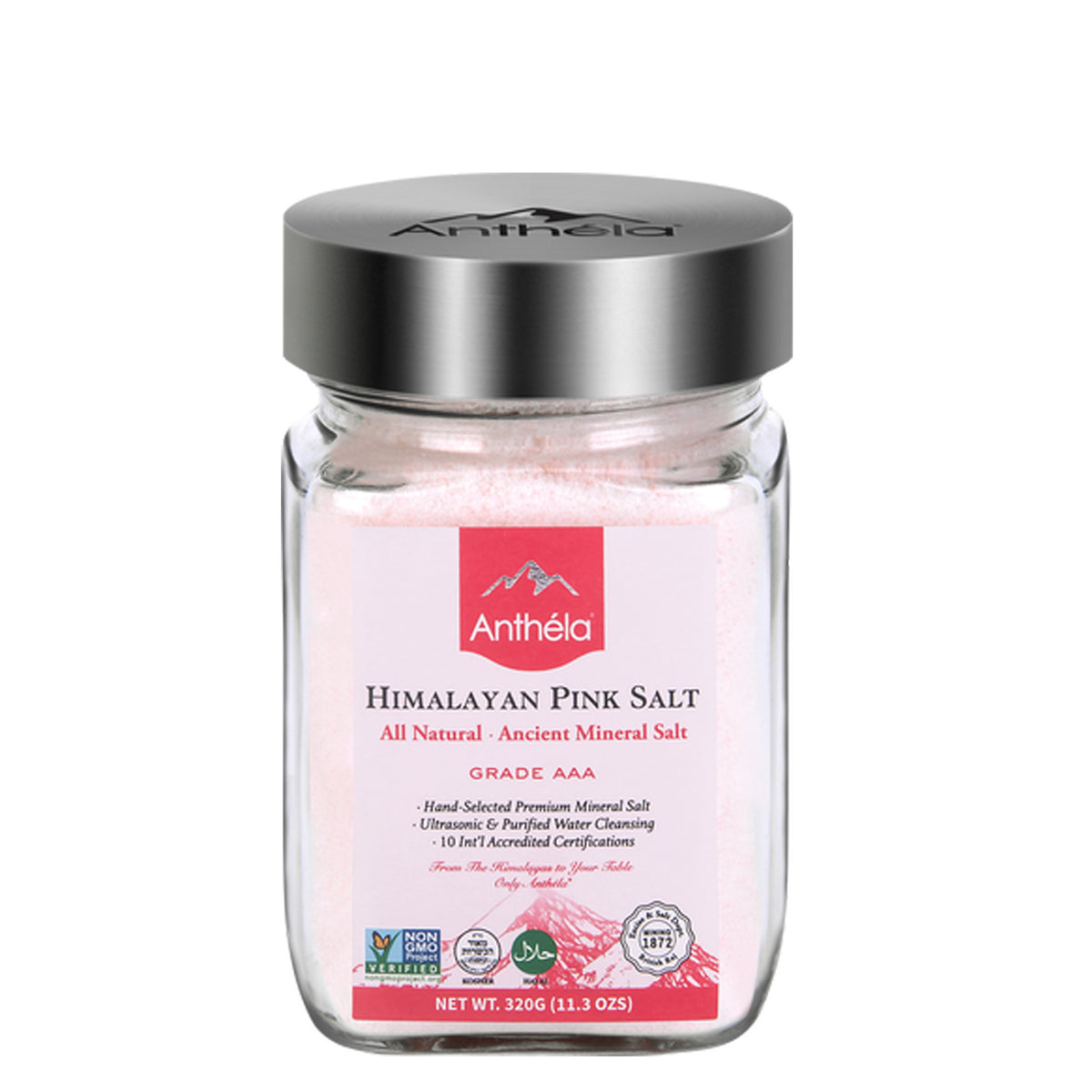 Pot en verre Sel rose de l'Himalaya