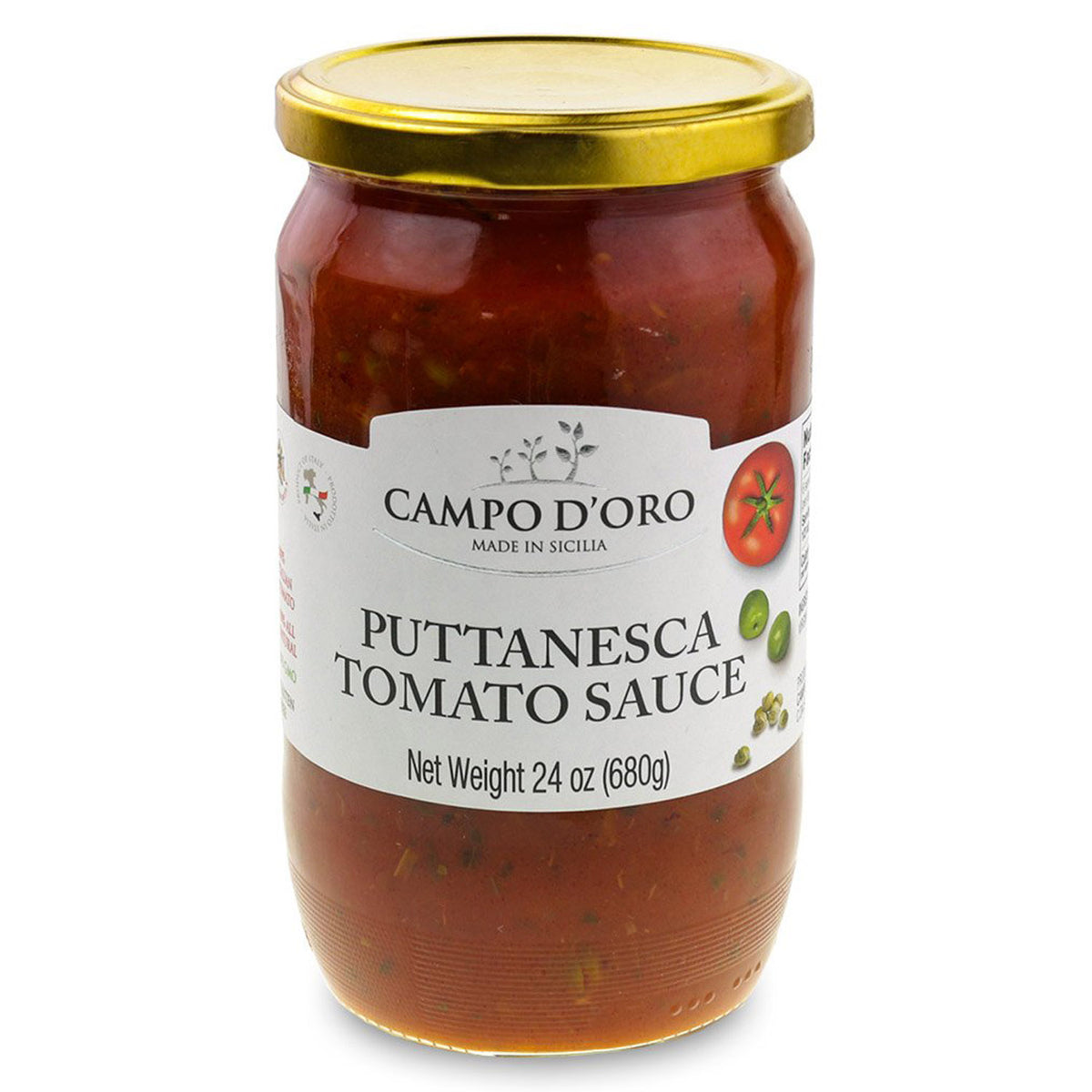 Campo D'oro Tomato Sauce — Arrabbiata, Basil, Marinara or Puttanesca