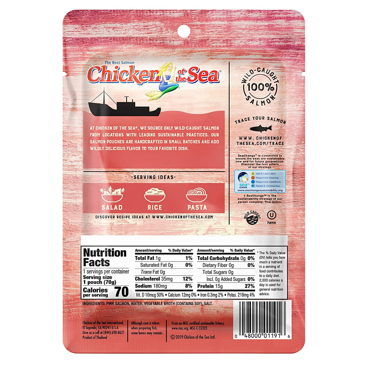 Bolsas de salmón rosado silvestre