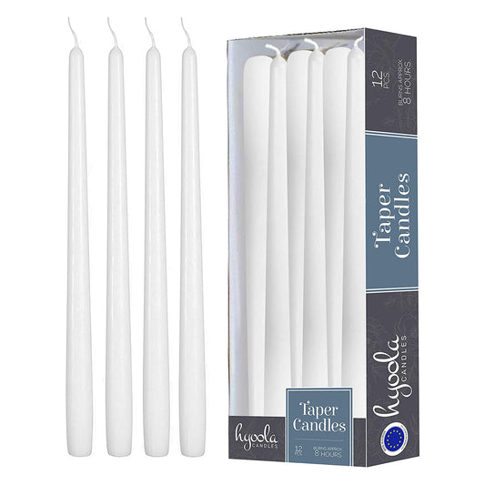 Paquete de 12 velas cónicas altas 