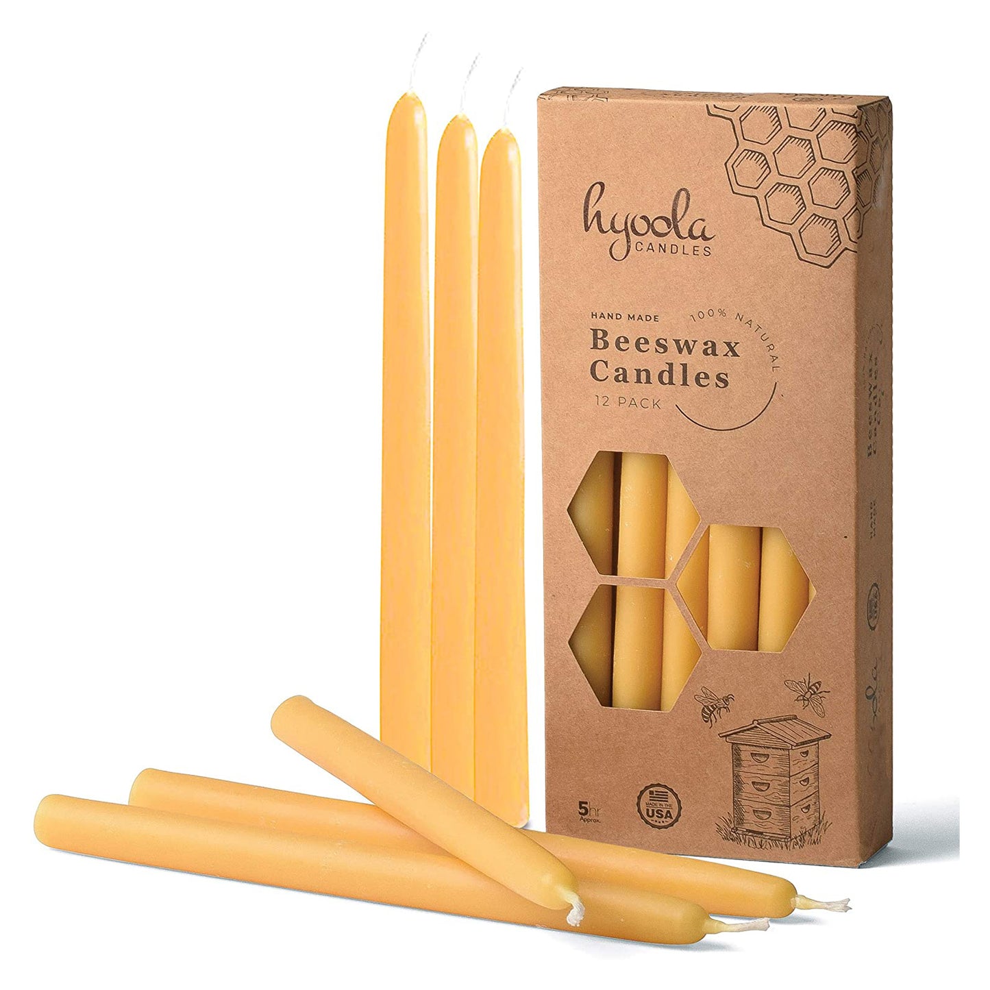 Handmade Beeswax Taper Candles