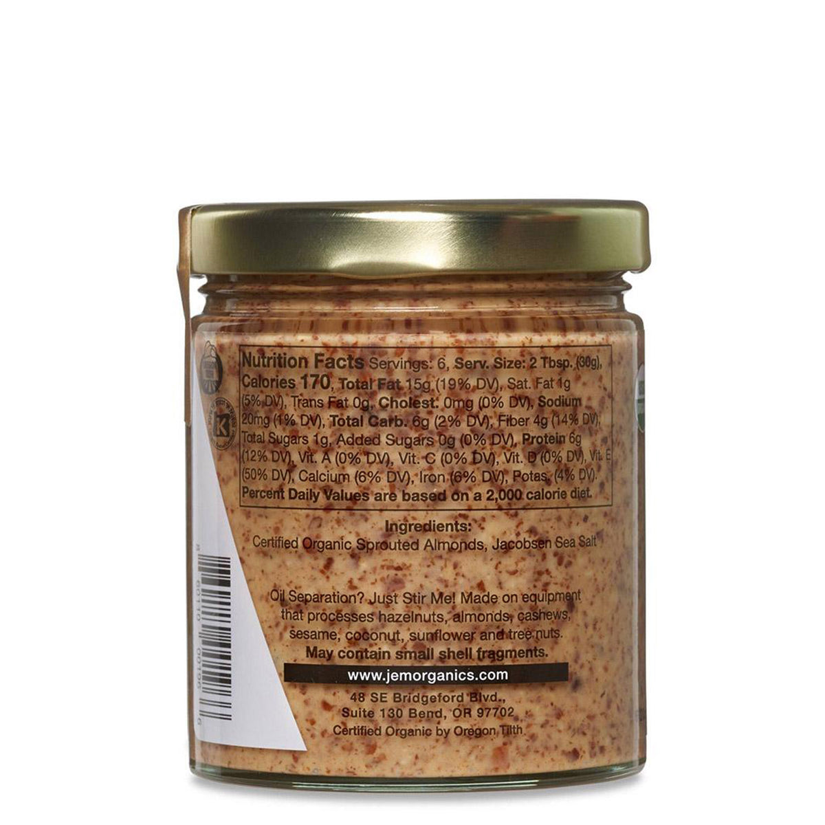 Mantequilla de almendras y nueces desnudas