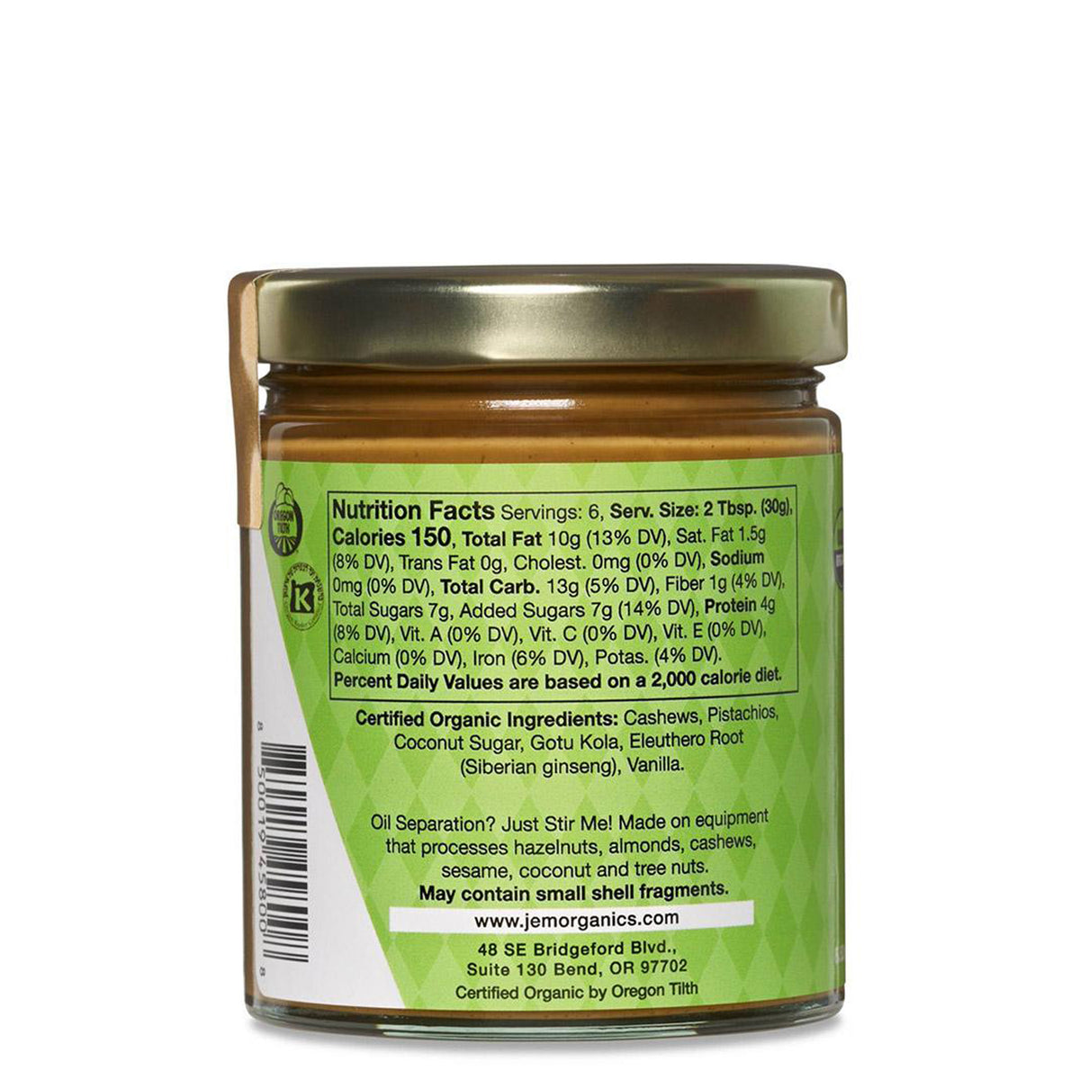 Beurre de noix de cajou, pistache, ginseng