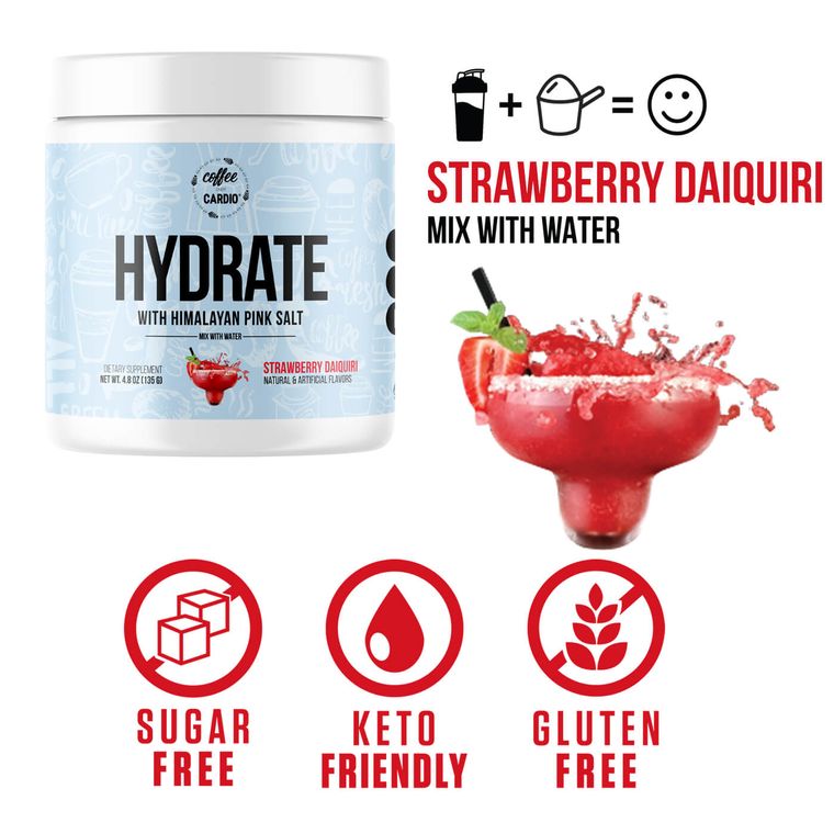 Hydrate- Electrolyte for Water- Strawberry Daiquiri