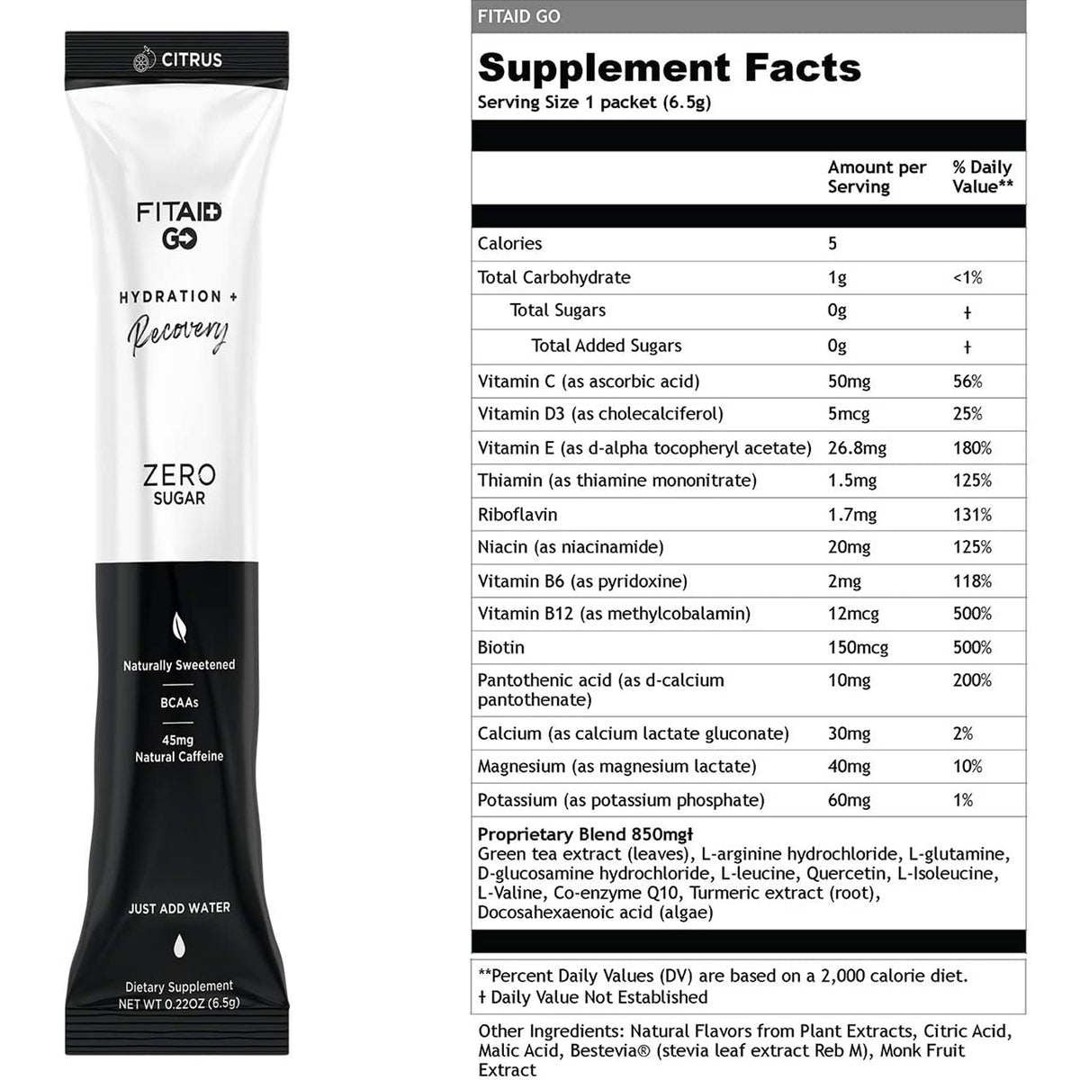 FITAID GO Zero Sugar Recuperación + Hidratación 