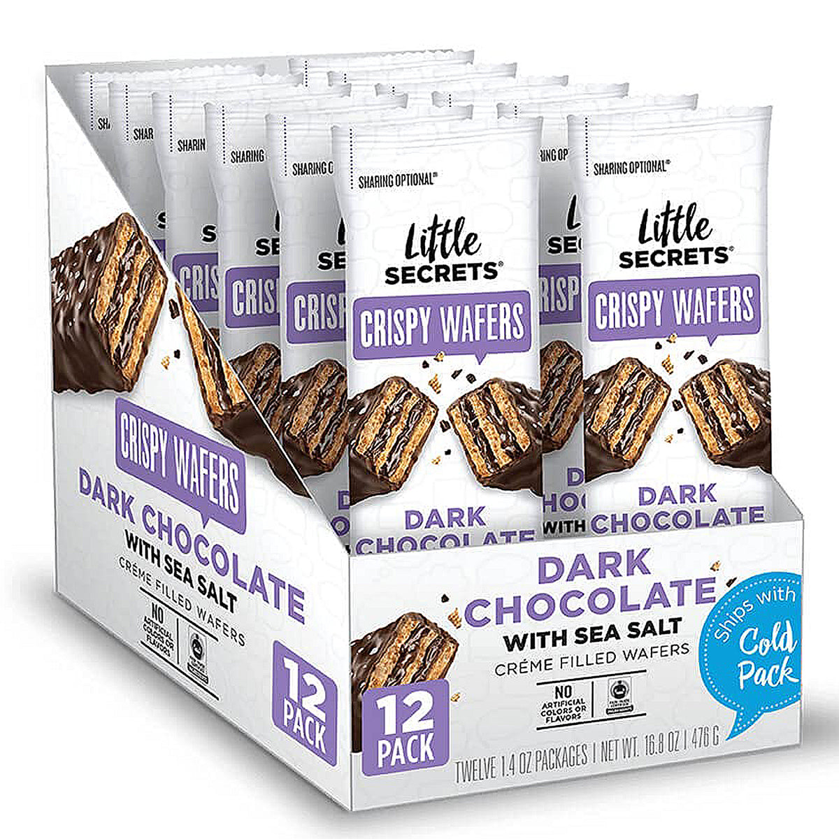 Little Secrets Dark Chocolate Crispy Wafers with Sea Salt — Individually Wrapped Minis