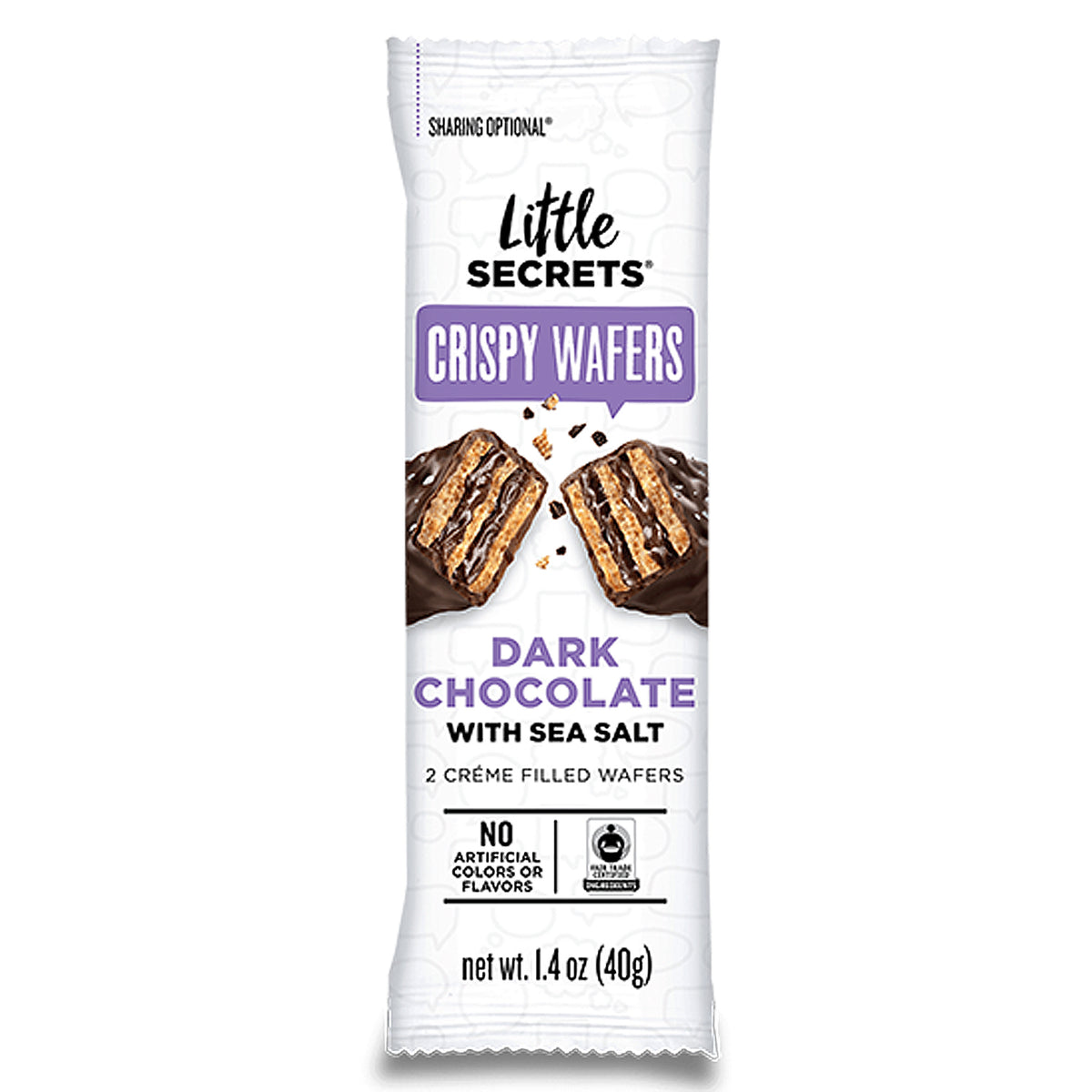 Little Secrets Dark Chocolate Crispy Wafers with Sea Salt — Individually Wrapped Minis