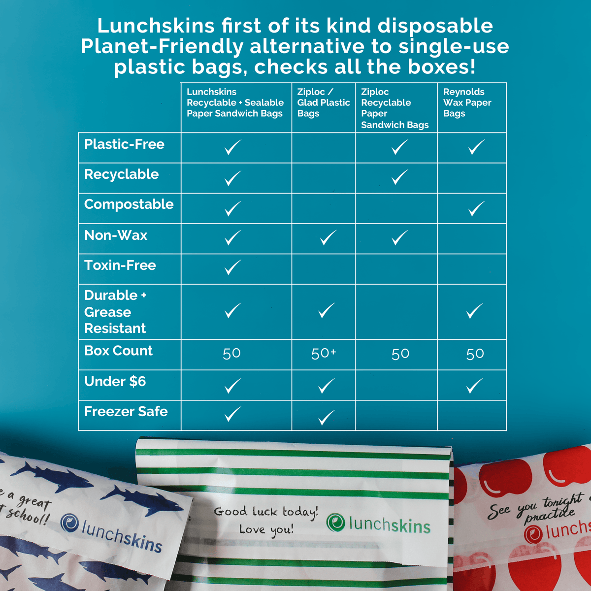 Sacs à sandwich en papier non ciré recyclables et scellables avec bande de fermeture
