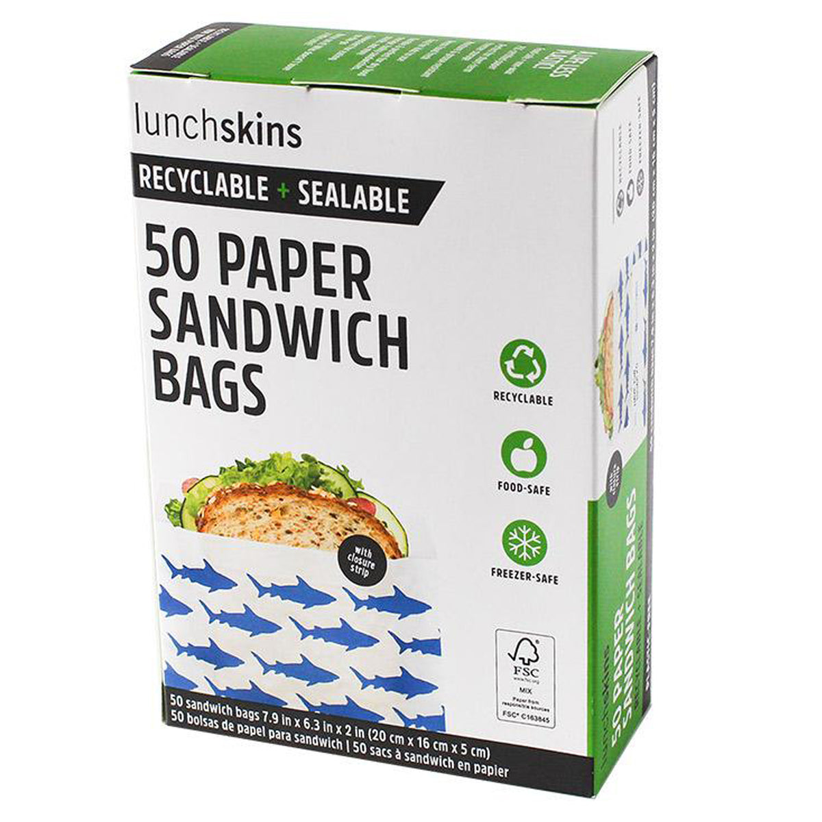 Sacs à sandwich en papier non ciré recyclables et scellables avec bande de fermeture