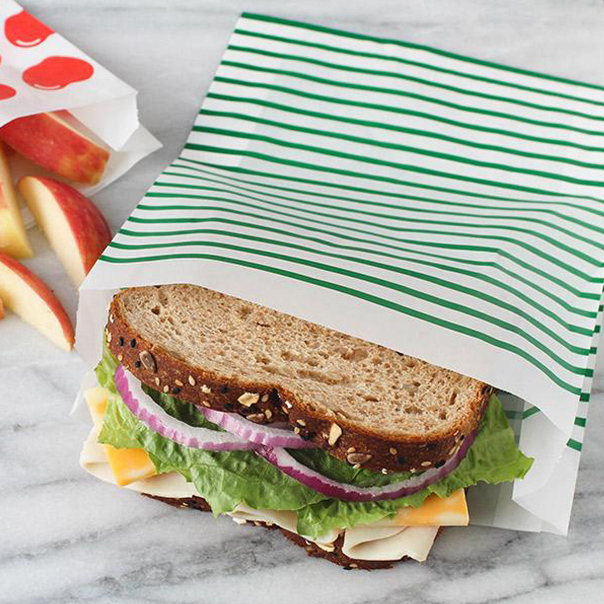 Lunchskins Non-Wax Paper XL Sandwich Bags with Closure Strip — 50 Bags
