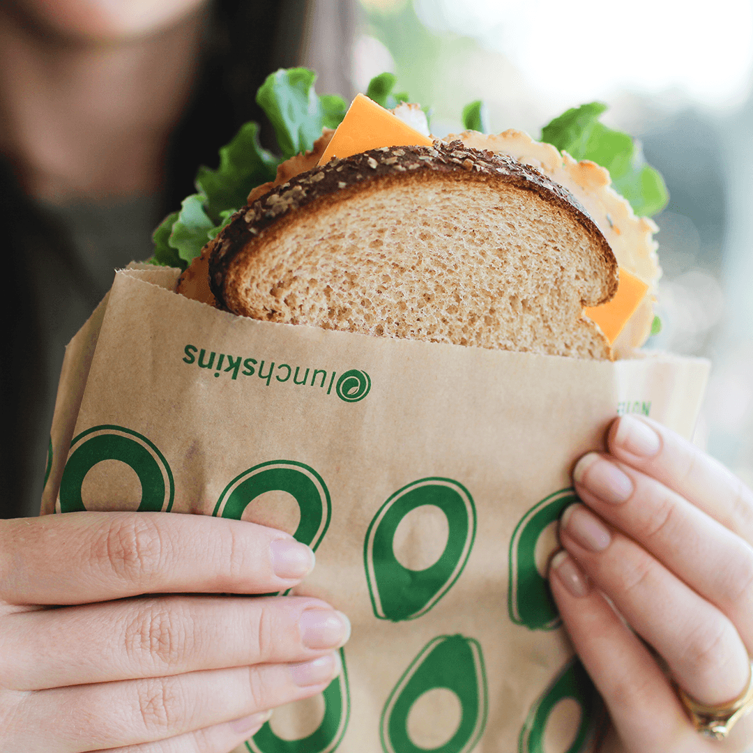 Sacs à sandwich en papier compostables et non blanchis avec autocollants refermables