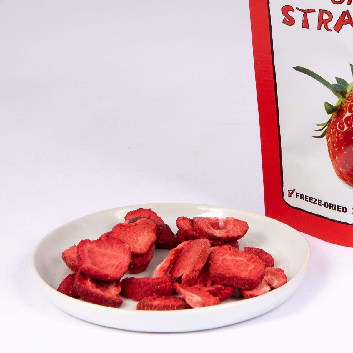 Fraises lyophilisées biologiques