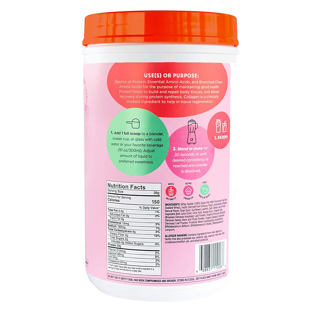 Strawberry Shortcake Grass-Fed Whey Protein Powder