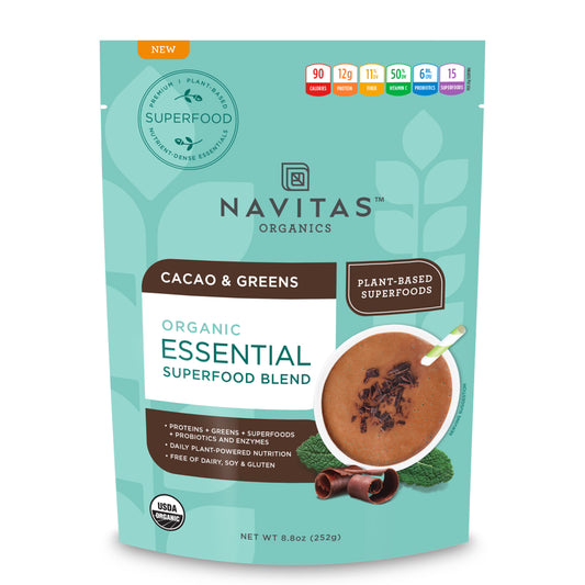 Mezcla esencial de cacao y verduras 
