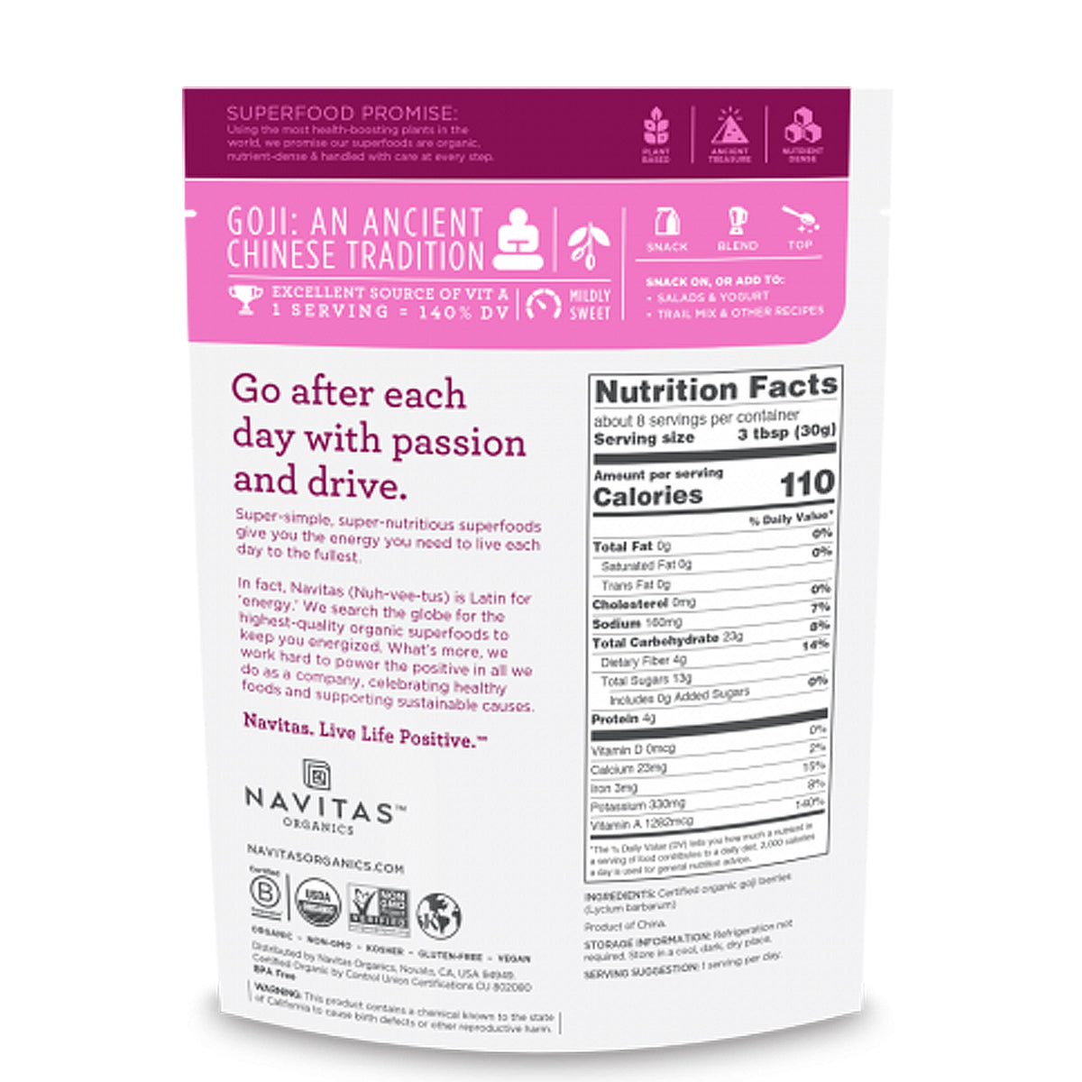 Bayas de Goji orgánicas 