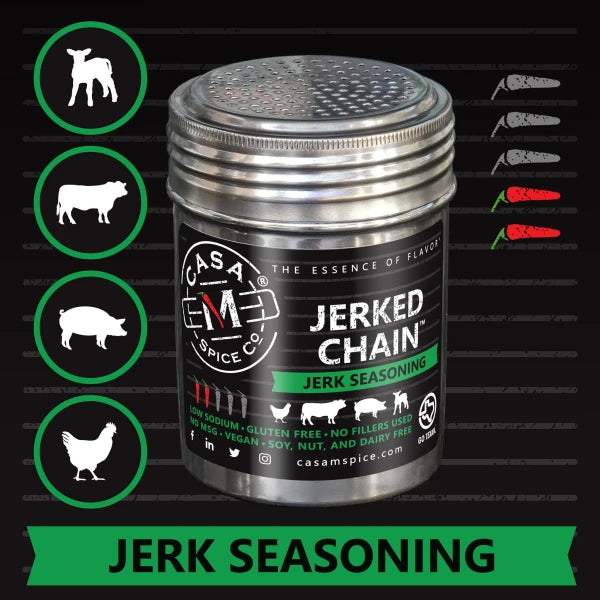 Jerk Chain Jerk Seasoning - Original - 10 oz Stainless Shaker