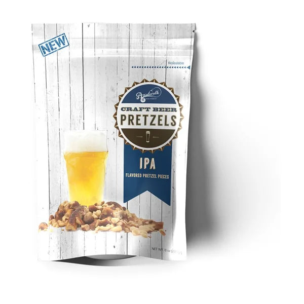 Morceaux de bretzel aromatisés à la bière IPA - Sachets debout de 8 oz
