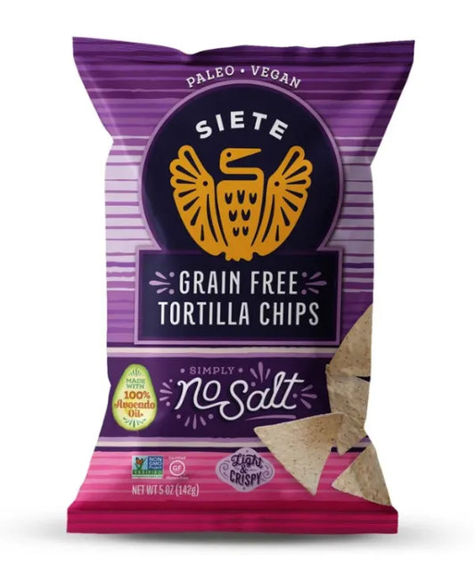 Chips de tortilla sin granos y sin sal - 5 oz 