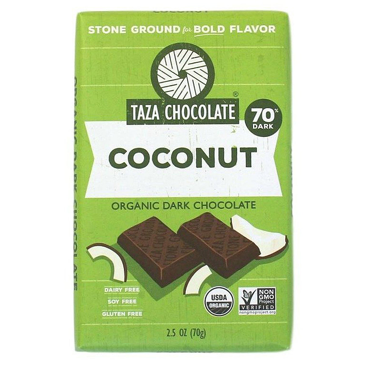 Taza Chocolate Coconut Organic Dark Chocolate Amaze Bar