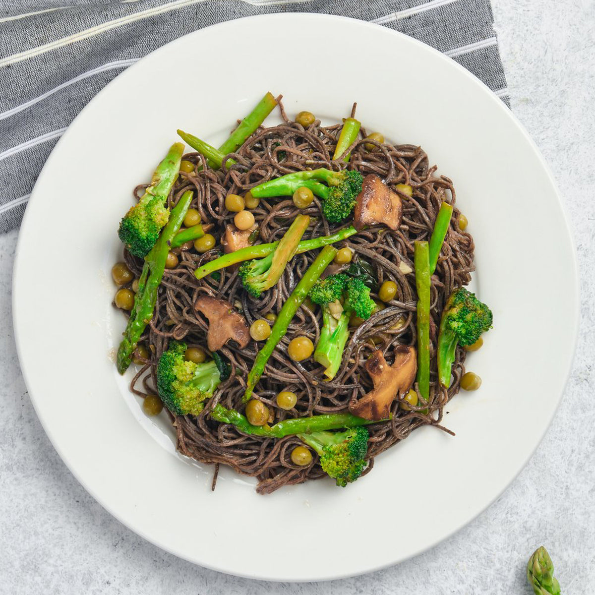 Pasta de espagueti con frijoles negros orgánica