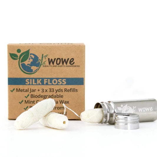 Silk Dental Floss w/ Refillable Stainless Steel Container