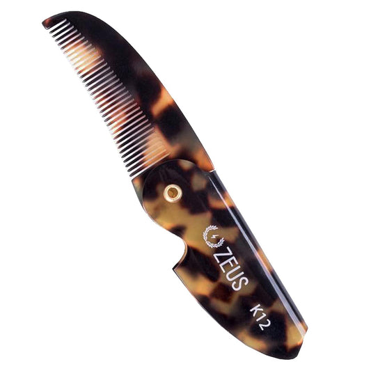 Peigne à moustache pliable en écaille de tortue - K12